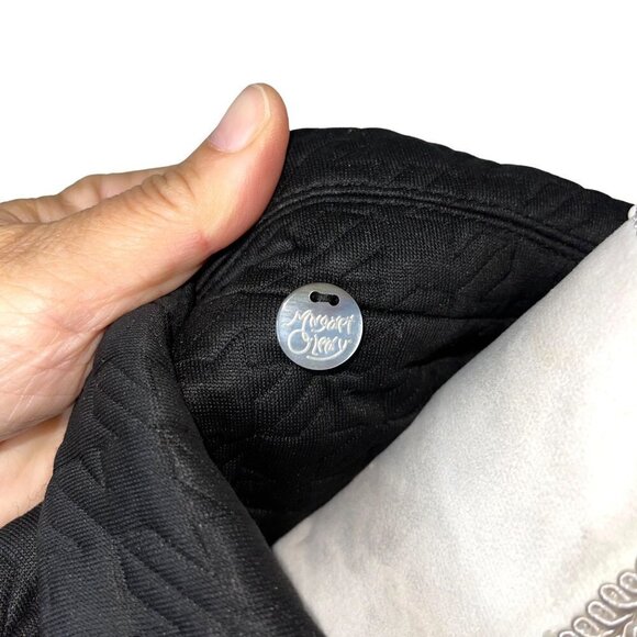 Margaret O’Leary Womens Quilted Jacket Size Medium M L Black Snap Front Lined - Picture 4 of 12